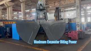 Thử nghiệm gắp vỏ sò máy xúc quay thủy lực OUCO 3.5 CBM